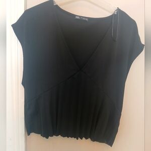 Zara Women's Black Pleated Top